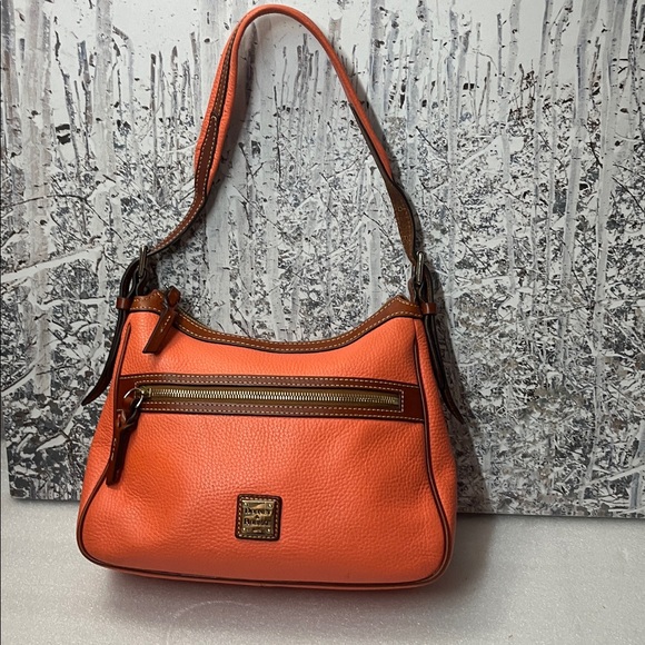 Dooney & Bourke Pebble Grain Hobo Shoulder Bag - Clementine - Picture 1 of 15